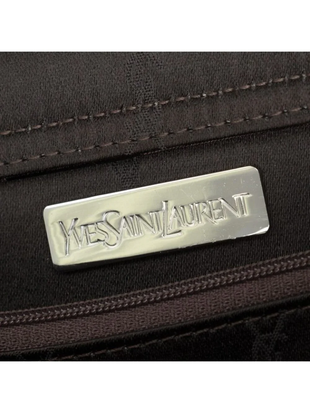 Saint Laurent Vintage Small Top Handle Tote Dark Brown GG Nylon Canvas